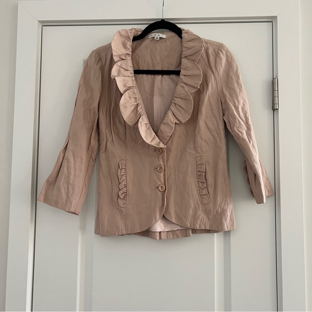 Blush Blazer with Scallop Collar